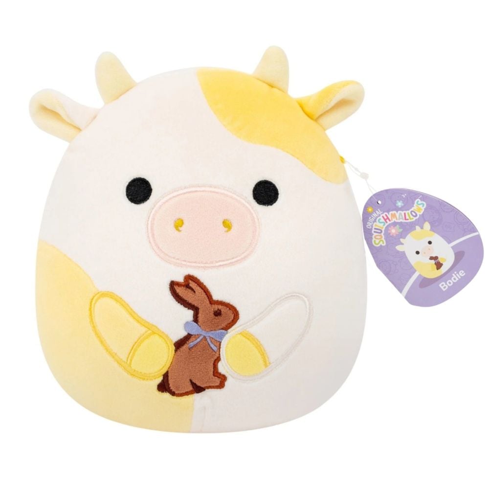 Jucarie de plus, Squishmallows, Vacuta Bodie cu iepuras, 19 cm