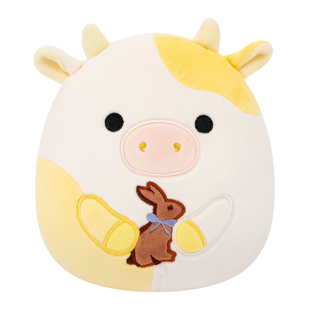 Jucarie de plus, Squishmallows, Vacuta Bodie cu iepuras, 19 cm