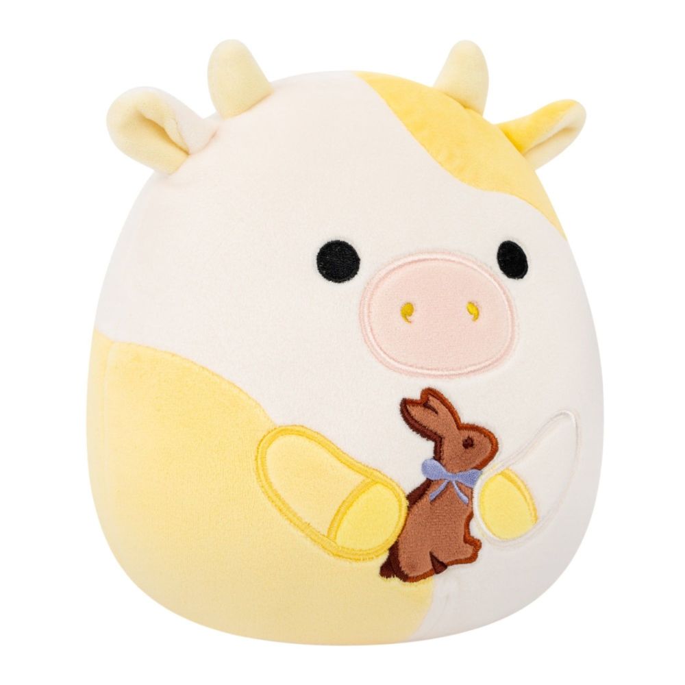 Jucarie de plus, Squishmallows, Vacuta Bodie cu iepuras, 19 cm