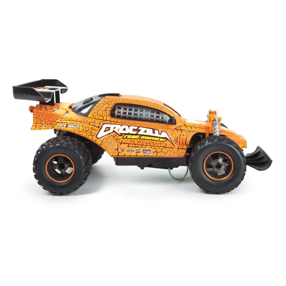 Masina cu telecomanda, New Bright, Road Monster, CrocZilla, 1:16, Portocaliu