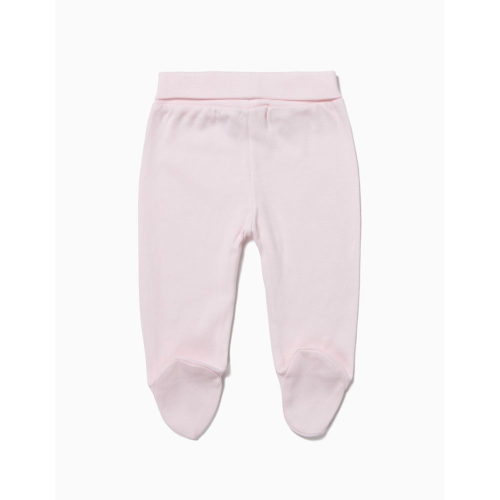 Set 2 pantaloni bebe roz/alb Zippy