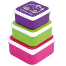 Set 3 caserole Trunki, Roz, Verde, Mov