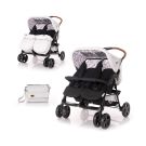 Carucior pentru gemeni Lorelli Twin, Grey & Black Cross