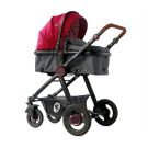 Set Carucior Lorelli Alexa, cos auto inclus, Red & Black Lighthouse