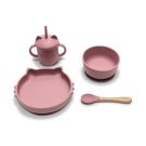 Set de hranire din silicon natural, Lorelli, 4 piese, 6 luni+, Pink