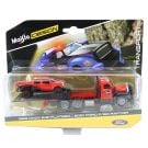Transportor si masinuta Maisto Design, Elite Transport, 1953 B-61 Mack Flatbed si 2021 Ford Raptor, 1:64