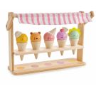 Stand de inghetata din lemn, Tender Leaf Toys, 5 piese