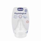 Set 2 tetine de silicon Chicco Physiologic, Flux normal, +0 luni