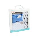 Set tricou, body si pantaloni cu imprimeu Disney Mickey Mouse, Albastru