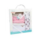 Set tricou, body si pantaloni cu imprimeu Disney Minnie Mouse, Roz