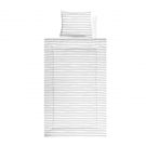 Set lenjerie pat 4 piese, Lorelli, din bumbac ranforce, Grey Striped