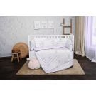 Set lenjerie de pat Lorelli, cu 7 piese din bumbac ranforce, Lily, Grey Striped