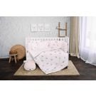 Set lenjerie de pat Lorelli, cu 7 piese din bumbac ranforce, Lily, Beige Bunnies