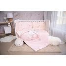 Set lenjerie pat, 60 x 120 cm, Smile Bumbac Ranforce, Lorelli, Pink Ballerina Bear