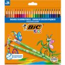 Creioane colorate cu guma de sters Evolution Illusion Bic, 24 culori