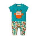 Set tricou cu maneca scurta si colanti Minoti Leaf