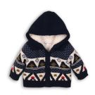 Cardigan cu gluga pentru baieti Minoti Wheelie, Bluemarin-80-86 cm (12-18 luni)