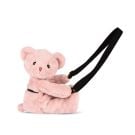 Jucarie de plus, Doudou, Ursulet, geanta crossbody, Roz, 30 cm