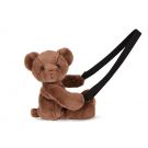 Jucarie de plus, Doudou, Ursulet, geanta crossbody, Maro, 30 cm