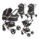 Set carucior, Lorelli Alba Classic, 3 in 1, cos auto inclus, Black