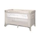 Patut pliabil, Lorelli Carina, 2 nivele, deschidere laterala cu fermoar, prevazut cu roti cu frana, Beige Stars