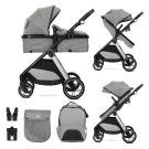 Carucior set 2 in 1, Lorelli Aspen, transformabil, set adaptori cos auto inclus, pana la 22 kg, Grey