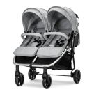 Carucior pentru gemeni, Lorelli Duo, pana la 22 kg , cadru din aluminiu, spatar reglabil pozitii multiple, geanta inclusa, Grey