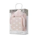 Set 2 piese, Lorelli, paturica moale 90 x 75 cm, pernuta in forma de iepuras 45 x 30 cm, Poffy, Pink