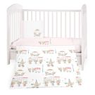 Set 3 piese Kikka Boo, cearsaf de pat, Paris Pink