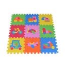 Covoras puzzle colorat, 9 piese, Knorr Toys, din spuma moale EVA, 30 x 30 cm, Trafic
