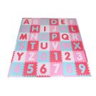 Covoras puzzle colorat, 110 piese, Knorr Toys, din spuma moale EVA, 180 x 180 cm, Cifre si litere