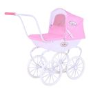 Carucior retro pentru papusi, Knorr Toys Classic, copertina reglabila, 80 x 31 x 71 cm, Rose White Princess