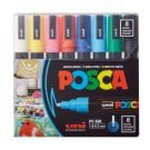 Set markere Posca, UNI PC-5M, 1.8-2.5 MM, 8 culori