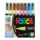 Set markere Posca, UNI PC-3M, 0.9-1.3 MM, 8 culori pastel