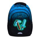 Ghiozdan cu 3 compartimente, AstraBag, Blue Pixel