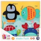 Puzzle de lemn, BamBam, Animale subacvatice