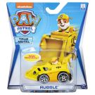 Masinuta cu figurina Paw Patrol True Metal, Rubble, 20127203