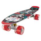 Penny board Action One, Cu roti luminoase, 22 cm,  ABEC-7 PU, Aluminium 90 kg, Dia de los muertos