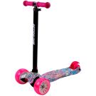 Trotineta Rider Sweet Dreams Unicorns cu roti luminoase si late, Action One, Roz