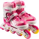 Role reglabile, Action One, Pinky, roti luminoase din silicon, sina aluminiu, S (31-34), Roz