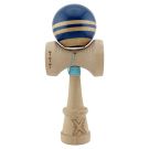 Jucarie de indemanare din lemn, Kendama X, Flippy, Rainbow, King Size V3, Super Sticky, 18 cm, Albastru, Maro