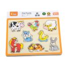 Puzzle din lemn, cu manere,  Viga, Animale de la ferma