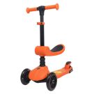 Trotineta pliabila cu 3 roti luminoase, ghidon reglabil si scaun retractabil, 2 in 1, Kick'n Roll, Lamborghini L5, Portocaliu