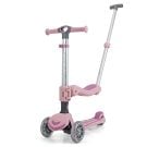 Trotineta pliabila cu 3 roti luminoase, ghidon reglabil si scaun detasabil, 3 in 1, Kick'n Roll, S6 Eco, Roz