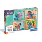 Puzzle Clementoni 4 in 1, Disney Stitch, 12, 16, 20, 24 piese