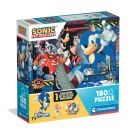 Puzzle Clementoni, Sonic the Hedgehog VS Doctor Eggman cu sticker inclus, 180 piese