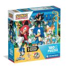 Puzzle Clementoni, Sonic the Hedgehog si Knuckles cu sticker inclus, 180 piese