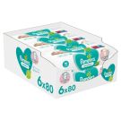 Servetele umede Pampers Sensitive, 6 Pachete x 80, 480 buc