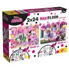 Puzzle de podea, Lisciani, Disney Minnie Mouse, Maxi, 2 x 24 piese