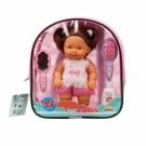Papusa Nil cu par brunet, Dollz n More, cu rucsac si accesorii, 23 cm